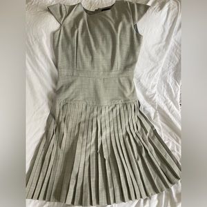 Gray pleated work dress